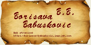 Borisava Babušković vizit kartica